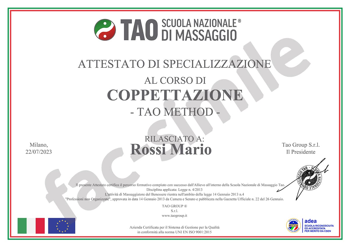 Attestato Corso Coppettazione